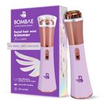 Bombae Mini Trimmer for Women Facial Hair and Eyebrows | Hypoallergenic & Lipstick-Sized Facial Hair Remover | Peach Fuzz, Chin, Sideburns | Extended Warranty 18-Months