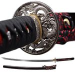 YONG XIN SWORD-Samurai Katana Sword, Japanese Handmade, Practical, 1095 Carbon Steel, Tempered/Clay Tempered, Full Tang, Sharp, Scabbard …