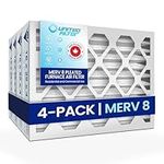 United Filter 16x25x4 (3-5/8") MERV 8 Furnace Air Filters (4-Pack) Exact Size: 15-1/2" x 24-1/2" x 3-5/8" - AC, HVAC Filters Captures Bacteria, Dust, Pollen, Mould Spores & Smoke - Made in Canada