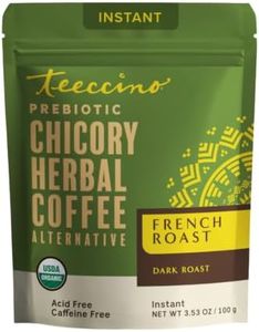 Teeccino Instant Organic French Roast Herbal Coffee – 33 servings – Instant Chicory Coffee Alternative with Microground Ramón Seeds That’s Prebiotic, Caffeine-Free & Acid Free - 3.53 ounces