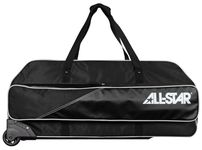 All-Star Pro Model Players Rolling Baseball Fastpitch Catchers Equipment Duffle Bag, Black/White