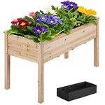 Yaheetech 1pc Raised Garden Bed Fir Wood Elevated Planter Box Rectangle Planting Raised Bed Stand Pot Outdoor Planter for Vegetable/Flower/Herb,120.5 x 59 x 76.5cm