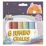 Craft Planet Jumbo Chalk, Multicoloured, Pack Of 6, Art & Craft Fun For Kids, Drawing, Pavement, Playground, School, Home, Garden, Games, Paper