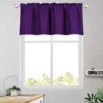 KEQIAOSUOCAI Purple Window Curtain Valance 42x16 for Kids Boys Nursery Room Bedroom Living Room Rod Pocket Sun Block Topper Curtains Valance 16 Inches Long by 42 Inches Wide