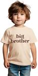 IZYJOY Big Brother Shirt Toddler Baby Boys Promoted to Big Brother T-Shirt Announcement Short Sleeve Sibling Outfit(Apricot-002,18-24Months(80))