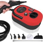 Ganggend 2500W Portable Steam Cleaner, High Temperature Steam Cleaning Machine with Brush Heads, Handheld Steamer for Car Detailing, Couch, Windows, Furniture, Kitchen, Bathroom, Grout and Tile, Red