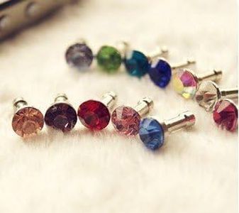 BSI - 7pcs Mixcolors Silvery Diamond Crystal Dust Plugs for iPhone 4, 4s ~ 7day Charms~