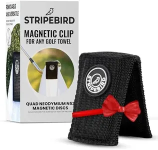 Stripebird - Magnetic Clip for Any Towel (Black) - Highest Strength Magnet - Golf Towel Magnet - Magnetic Golf Towel - Removable from Towels - Magnet Golf Towel - Magnetic Golf Towels for Men