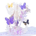 Iskueal Butterfly Flower Pop up Card, 3D Greeting Card, Unique Gift for Ladies-girls, Anniversary Birthday|Get Well Soon Card|thank-you card