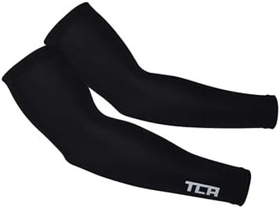 TCA Mangas de Brazo UPF 50+, Antideslizantes, Calentadores de Brazos para Hombres y Mujeres Transpirables Todo el Año para Ciclismo, Running, Gaming, Manga de Compresión para Brazo. - Negro, M