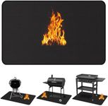 Dewfoam 63 x 36 Inch Under Grill Mats for Outdoor Grill, Fireproof Deck and Patio Protector Mat, Double-Sided Waterproof Oil-Proof Fire Blanket BBQ Mat, Grill Floor Pads Fire Pit Mat Fireplace Mat