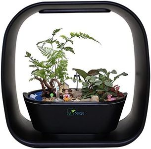 Spigo Intelligent Indoor LED Light Garden, with Self-Timing and Self Watering Technology, Great for Growing Fresh Herbs, Small Plants, and Also Makes A Great Gift, Sleek Matte Black Finish