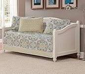 Mk Collection 5pc Day Bed Reversible Quilted Cover Set Floral Yellow White Gray Light Green New