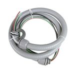 Electrical AC Whip Assembly -1/2" x 6ft Non-Metallic Liquid Tight Electrical Conduit and 10 Gauge Wire A/C Hook-up Whip Kit