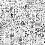 EGMBGM 52 Sheets Tiny Small Temporary Tattoos For Kids Boys Girls, Tribal Animals Butterfly Anchor Compass Tattoo Stickers For Men Women, 3D Cute Flower Fake Face Tatoo Kits Sets For Neck Arm Hands