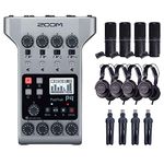 Zoom PodTrak P4 Portable Multitrack Podcast Recorder Bundle with 4X Zoom ZDM-1 Podcast Pack