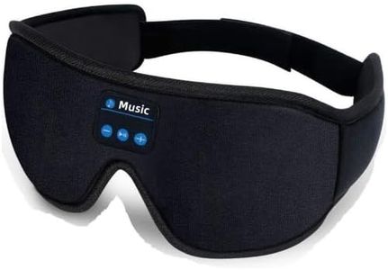 3D Bluetooth Music Eye Mask | Wireless Stereo Sleep Shade,Bluetooth 5.0 | Noise - Canceling | Light - Blocking Design,Ideal for Sleep, Travel & Meditation | Black, Ultra - Comfortable