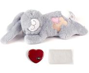 PetPrime Dog Heart Beat Puppy Plush Rabbit Toy - with Warmer Bag Pet Soft Anxiety Puppy Relief Toy for Puppy Dogs Heartbeat Stuffed Animal Puppy Sleeping Buddy Anxiety Dog Toy (Gray Rabbit)