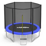 Zupapa 8ft (244cm of Diameter) Heavy Duty Trampoline with Enclosure Net & Non-Slip Ladder for Kids & Adults, Family Outdoor Backyard Fun