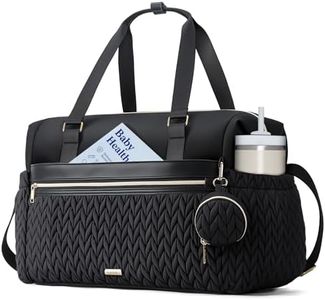 Lekesky Diaper Bag Tote, Large Diaper Bags Waterproof, Hospital Bag for Labor Delivery, Baby Bag with Pacifier Case, Travel Diaper Tote with Changing Pad, Black