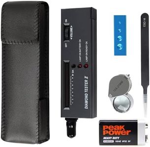 MIUONO Diamond Tester, Professional Diamond Gem Tester Pen with 10x Magnifier and Tweezers for Novice and Expert (Battery Included)