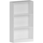 Vida Designs Cambridge 3 Tier Medium Bookcase, White Wooden Shelving Display Storage Unit Office Living Room Furniture