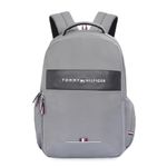 Tommy Hilfiger Joshua Polyester Unisex 15 Inch Laptop Backpack - Light Grey | 21 Ltr Capacity|Padded & Adjustable Strap| Water Resistant | 3 Compartment | Water Bottle Holder | USB Cable Holder Pocket
