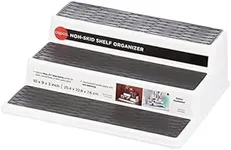 Copco Non-Skid 3-Tier Spice Pantry Kitchen Cabinet Organizer, 10-Inch, White/Gray