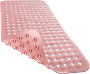 Yimobra Original Bathtub Mat Non Slip, Bath Mats for Tub, Shower Mat with Drain Holes Suction Cups, Machine Washable, BPA, Latex, Phthalate Free (Pink, 27.5 X 15.5 Inch)