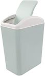 Vareone 15 L Plastic Slim Trash Bin with Swing Lid, Office Waste Basket Garbage Can