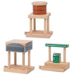 Water Tower, Coal Hopper, Diesel Fuel Station Combo Pack for Wooden Railway Fits Thomas Wooden, Chuggington, Brio