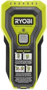 RYOBI Stud Finder with multiple LED's to indicate the full width of the stud. One-handed operation