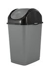 Superio Slim Trash Can, Grey/Black