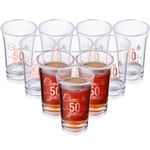 Sliner 48 Pcs 50th Birthday Shot Glasses Bulk, Unbreakable 1.4 oz Rose Gold Cheers to 50 Years Shot Glass Mini Clear Plastic Shot Glass Thick Base 50th Anniversary Favors for Guests Birthday Wedding