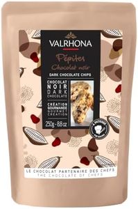Valrhona Finest Dark Chocolate Chips for Baking - 52% Cocoa, A Perfect Fusion of Premium Dark Cocoa Flavor, These Gourmet Chocolate Chips are Ideal for Cookies, Muffins, Brioches, and Pastries