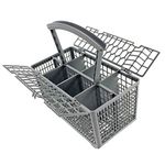 SPARES2GO Dishwasher Cutlery Basket Cage Lid & Removable Handle (235 x 242 x 130mm) Grey