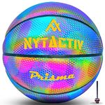 NytActiv Prisma Size 6 Professional Glowing Basketball for Indoor Outdoor Training Basket Ball for Players with Free Air Needle for Men Women Kids No 6.