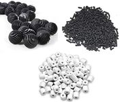 TED Tabbies Aquarium Filter Media, 250G Ceramic Rings, 250G Activated Carbon + 25 Pcs Bio Balls 26MM Big Size BIO Ball and Bio Media Aquarium Sponge Filter for Fish Tank.