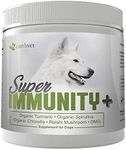 Earth Vet Super Immunity + for Dogs - Contains Organic Spirulina, Organic Chlorella, Organic Turmeric and Reishi Mushroom (60 Servings)