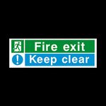 Fire Exit Keep Clear 300x100mm Sticker/Self Adhesive Sign - Fire/Emergency/Exit/Alarm/Push/Extinguisher/Assembly (EE15)