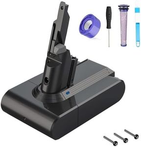 FLYLINKTECH 6000mAh V7 Battery Replacement, Battery Replacement for V7 SV11 Animal Motorhead Pro Trigger Fluffy Mattress Absolute Vacuum Cleaner with Installation Accessories