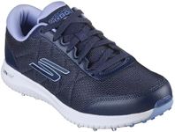 Skechers women's Max Fairway 4 Spikeless Golf Shoe Sneaker, Gray/Turquoise, 8