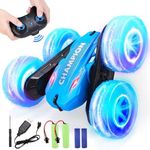 REMOKING Remote Controlled Car Toy from 3 4 56 7 8 9 Years Boy Girl 2.4 GHz RC Drift Car with LED Flashing, Christmas Birthday Gifts for Children, Indoor/Outdoor All Terrain (Blue)