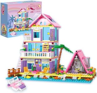 HEGOAI Girls Building Blocks House Toys, Seaside Beach Villa Friends Building Set, Advent Calendar 2023 Construction Toys, 791 Pieces Mini Bricks