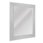 Head West Chrome and White Tile Textured Frame Vanity Accent Mirror - 23" x 29"