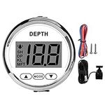 Depth Finder,Depth Gauge,Depth Sounder,Waterproof Dash Depth Finder Transducer With White Backlight For Yachts Boats,Dress Depth Sounder