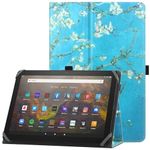 HoYiXi Universal Case for 10-11 inch Tablet Fire Max 11 2023 Release with Stand Folio and Hand Strap Protective Cover for 10”-11” Samsung Lenovo TECLAST Android Tablet - Flower