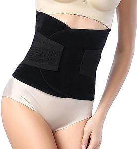 vivva Belly Band Recovery Support Belt Wrap- Post Partum Girdles Tummy Bandit Binder - Postnatal Abdomen Pelvic Compression Corset Binding Body Shaper Shapewear (M, Black)