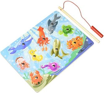 Melissa & Doug Juego magnético de Pesca, Juguete de Madera, Puzzle con Animales Marinos y caña magnética, Juguetes de desarollo, Juego Educativo, Regalo para niños y niñas de 3 4 5 años