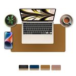 ARK Vegan Leather Desk Pad, Natural Cork Base Desk Mat, Non-Slip Large Mouse Pad, Comfortable for Your Keyboard, Laptop, and Mouse. Ideal Home Office Desk Accessories for Gaming and Remote Work